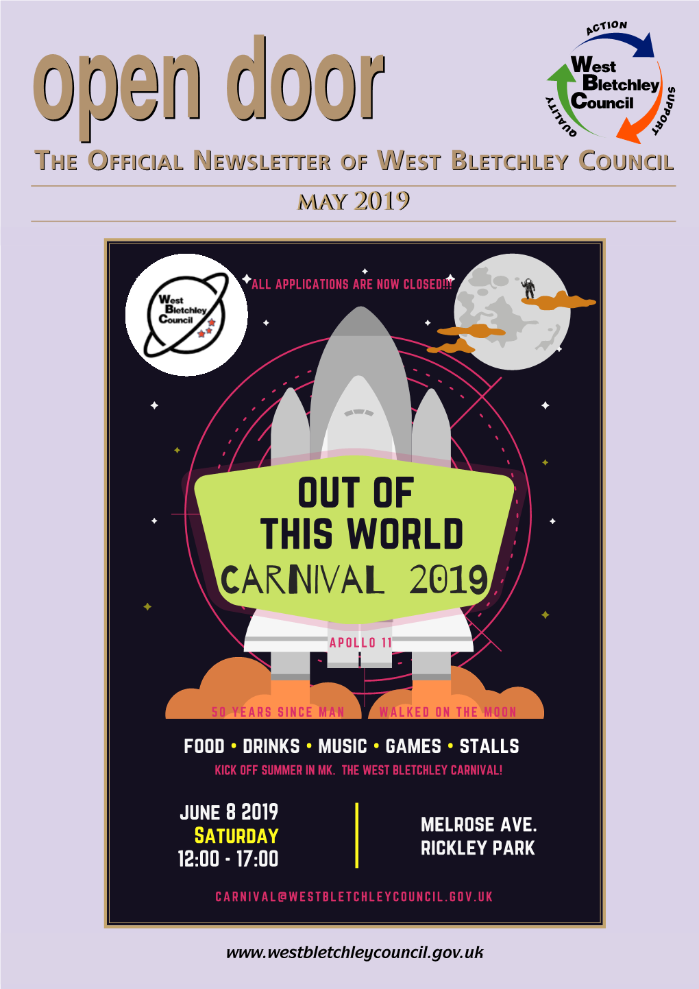 WEST BLETCHLEY COUNCIL Openhe FFICIAL Ewsletterdoor of EST LETCHLEY OUNCIL the OFFICIAL NEWSLETTER of WEST BLETCHLEY COUNCIL Maymay 20192019