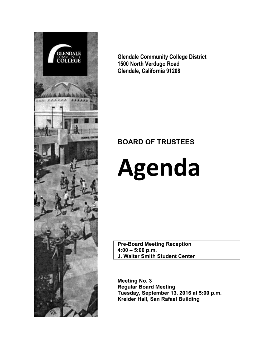 BOARD of TRUSTEES Agenda