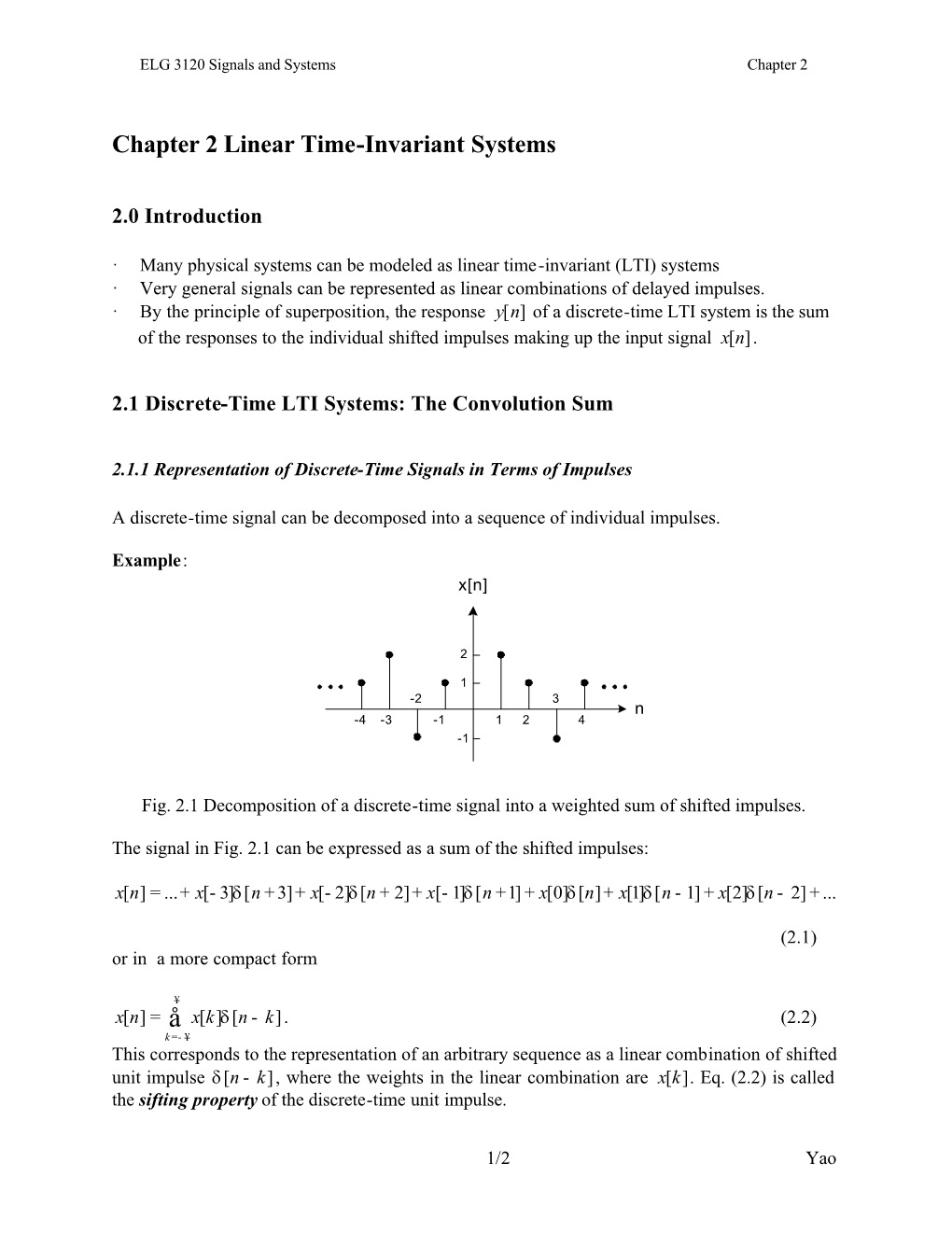 Chapter 2 Linear Time-Invariant Systems