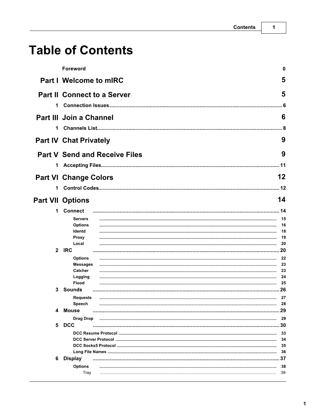 Table of Contents