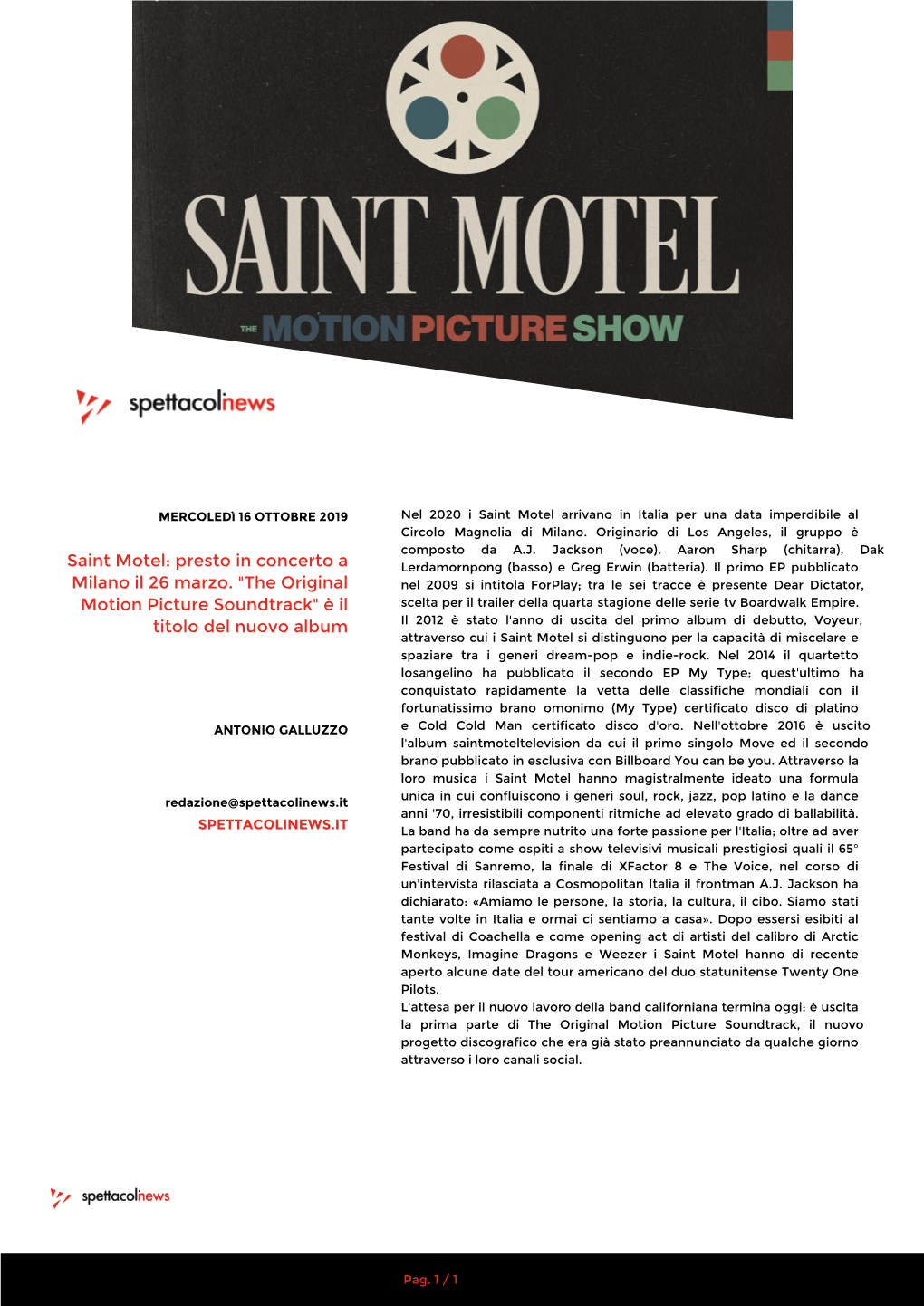 Saint Motel Arrivano in Italia Per Una Data Imperdibile Al Circolo Magnolia Di Milano