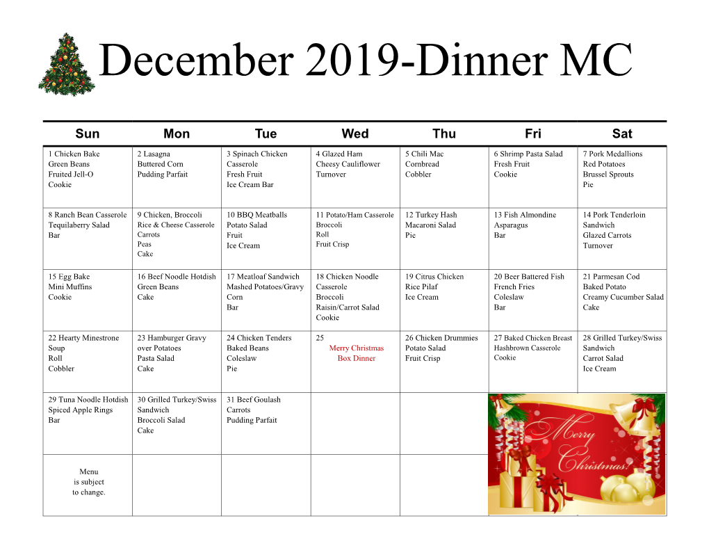December 2019-Dinner MC