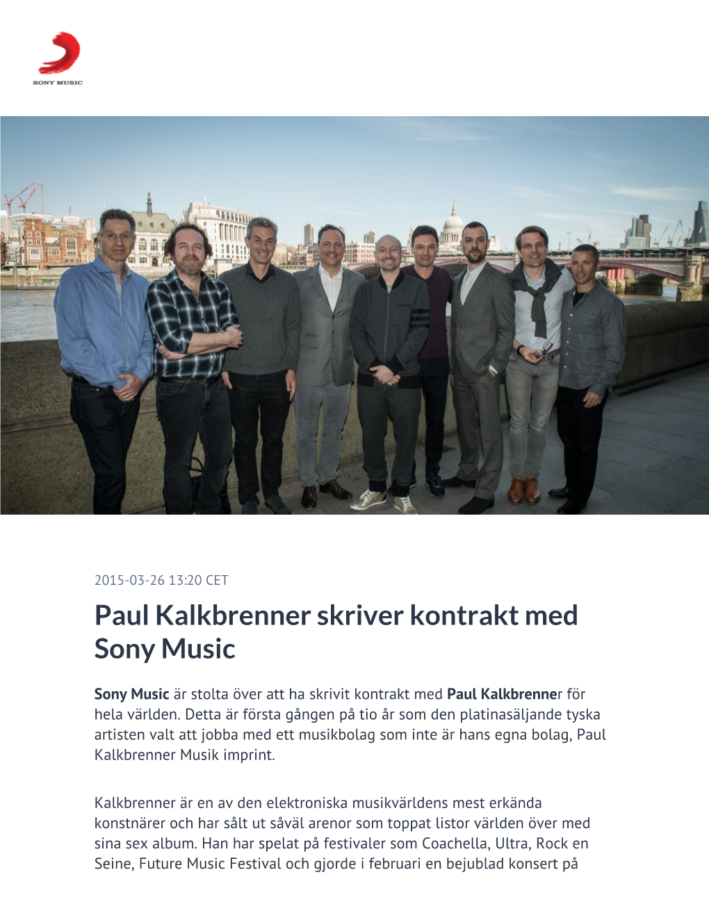 Paul Kalkbrenner Skriver Kontrakt Med Sony Music