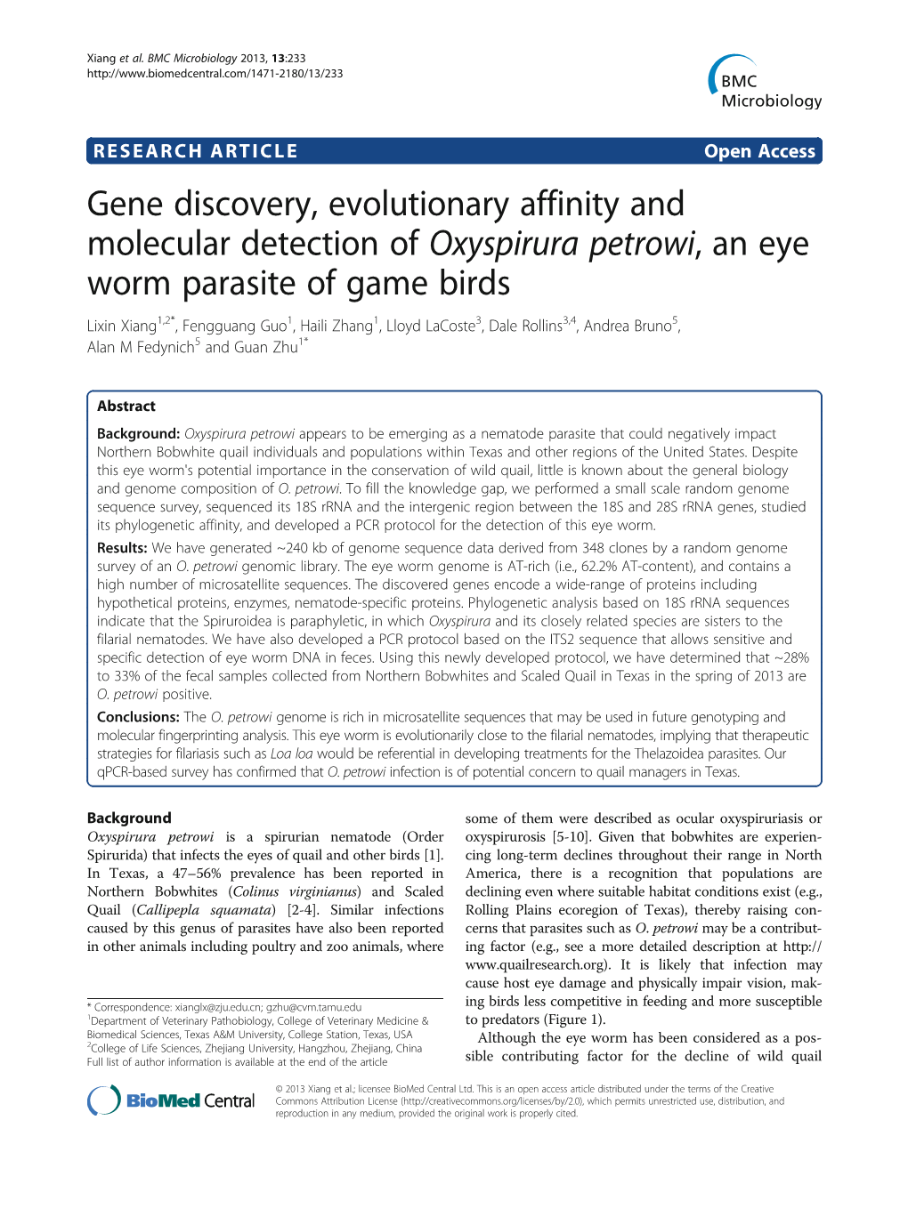 Gene Discovery, Evolutionary Affinity and Molecular Detection Of