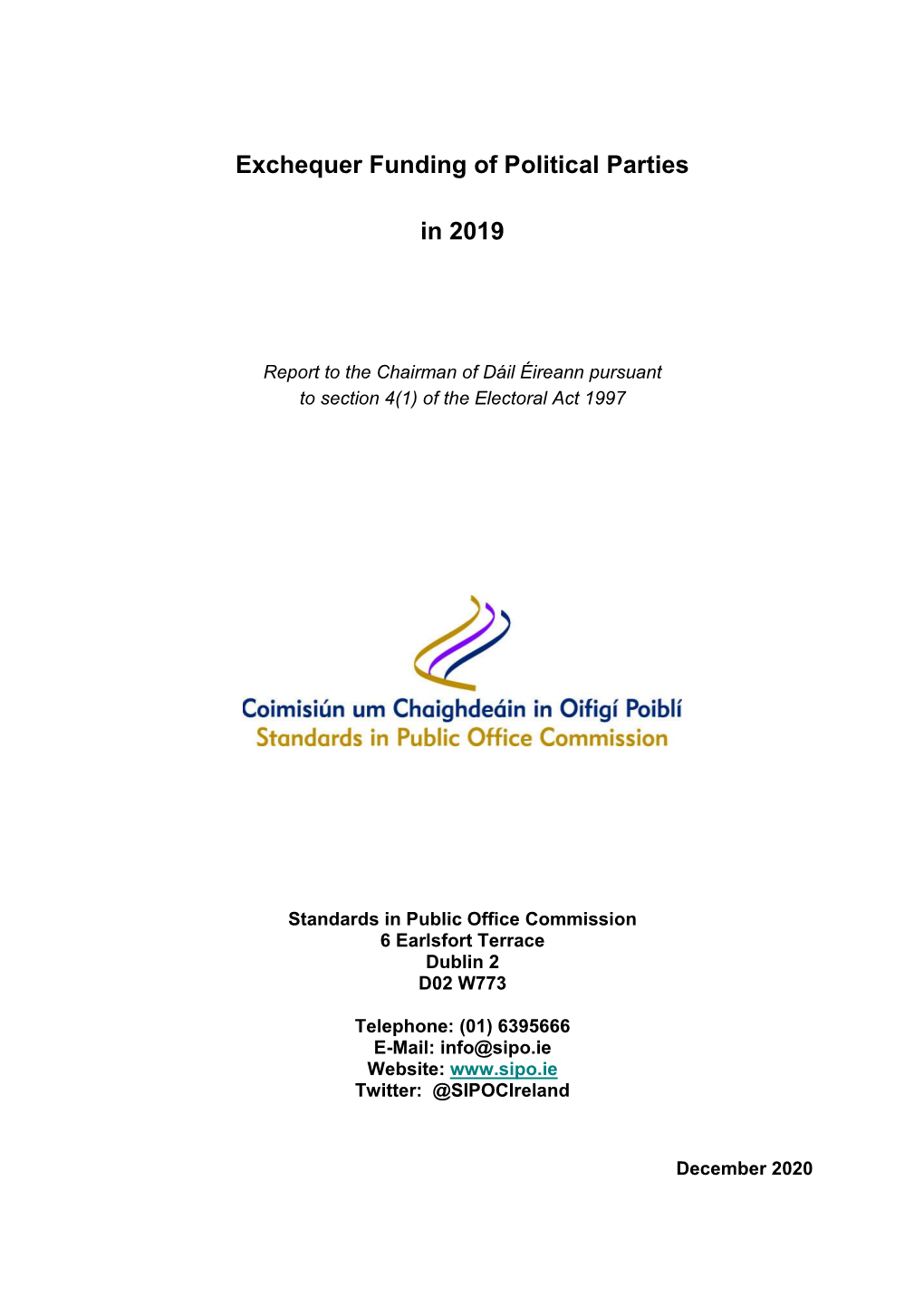 2019 Exchequer Funding of Political Parties