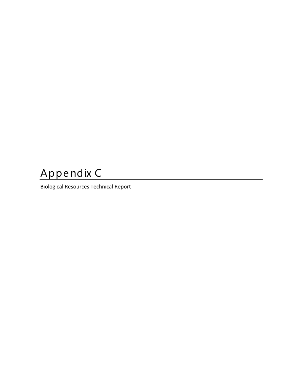 Appendix C Biological Resources Technical Report