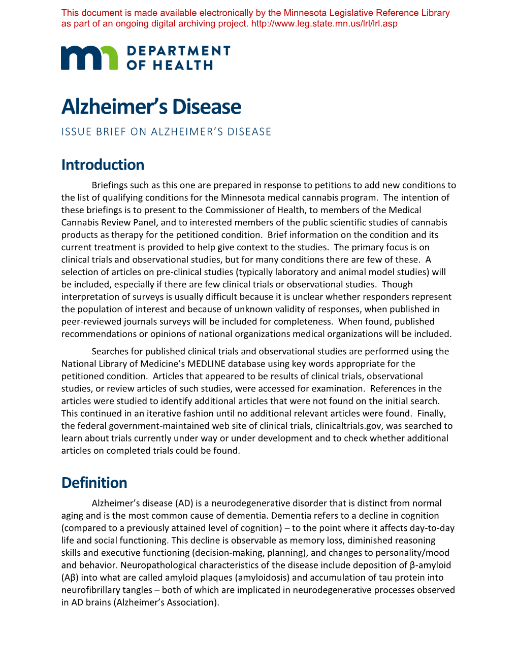 Alzheimer's Disease (AD) (THC-AD) (THC-AD)