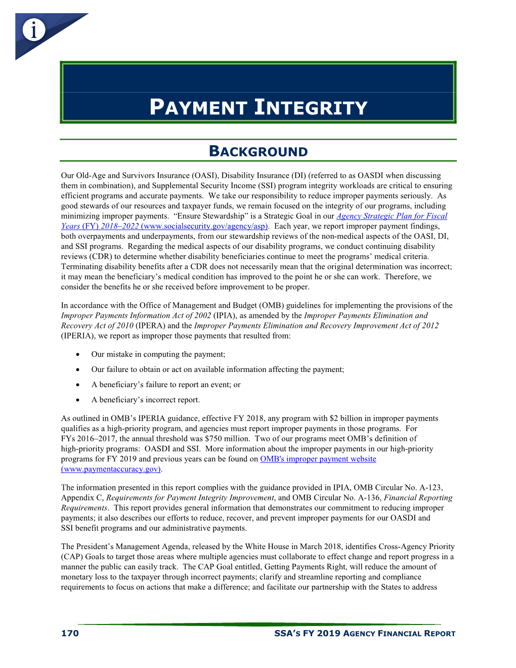 Payment Integrity Report