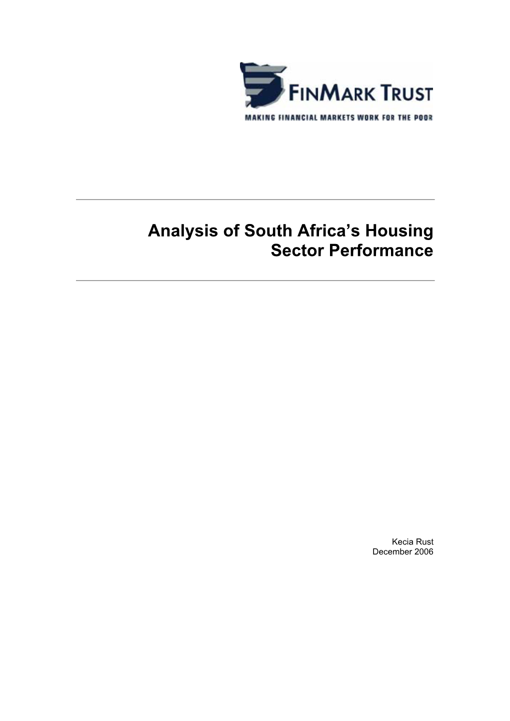 Analysis of South Africa's Housing Sector Performance