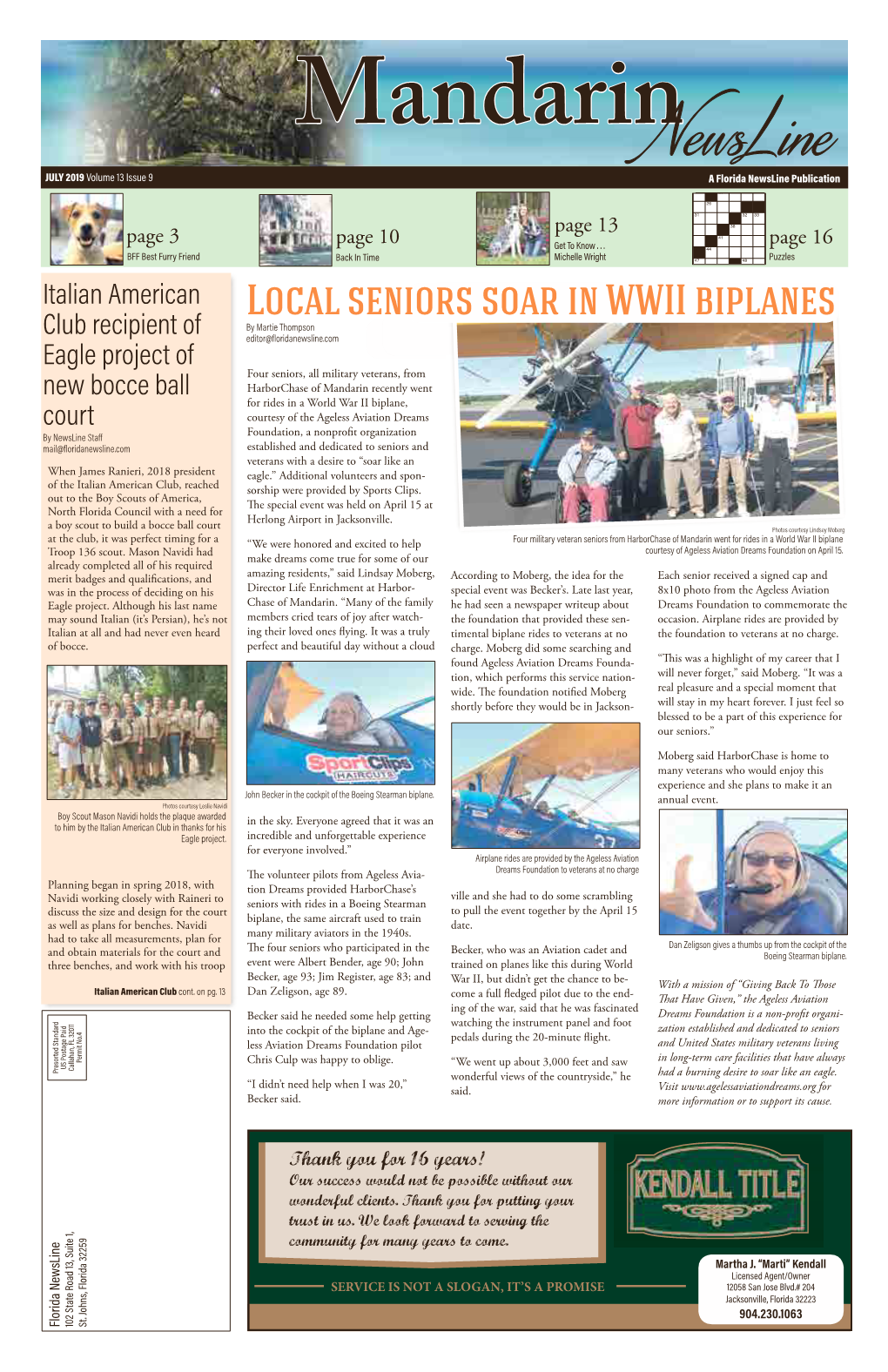 Local Seniors Soar in WWII Biplanes