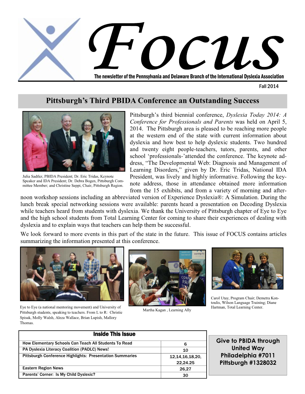 Pittsburgh's Third PBIDA Conference an Outstanding Success