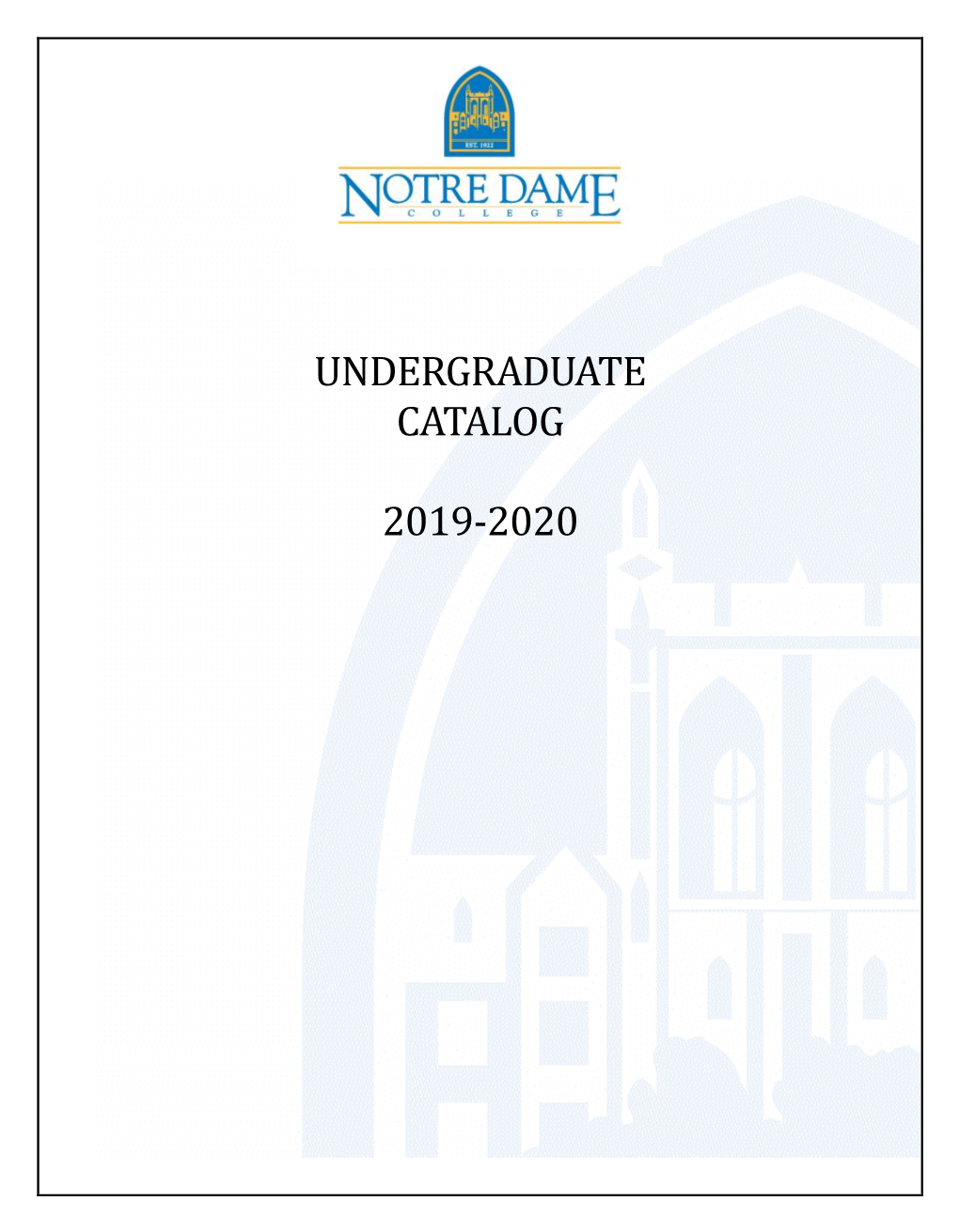 Undergraduate Catalog 2019-2020