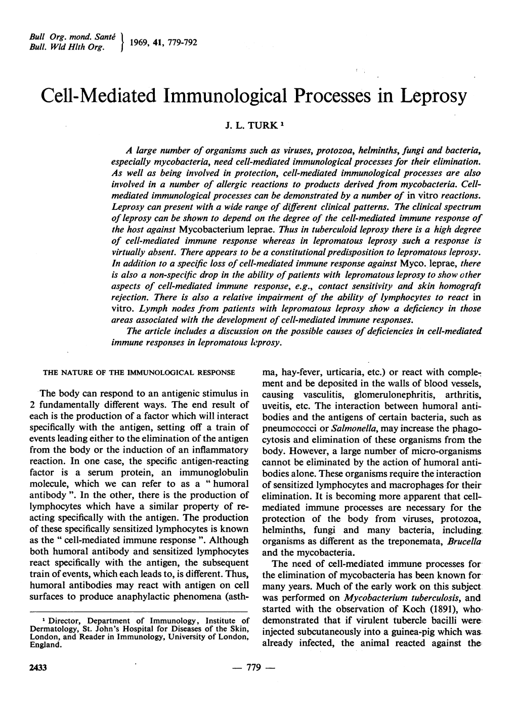 Cell-Mediated Immunologicalprocesses in Leprosy