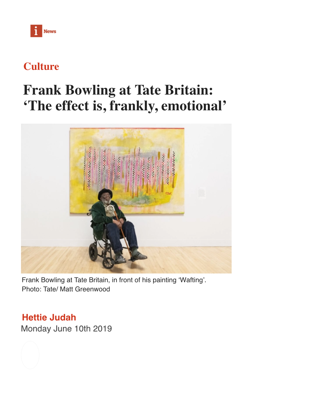 Frank Bowling at Tate Britain: 'The Effect Is, Frankly, Emotional'