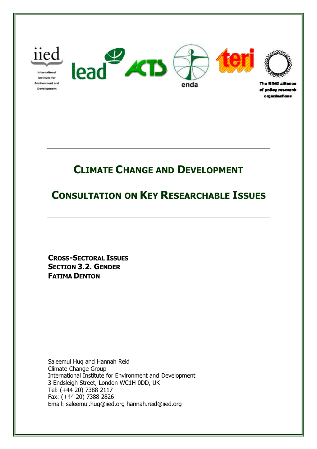 Climate Change and Development