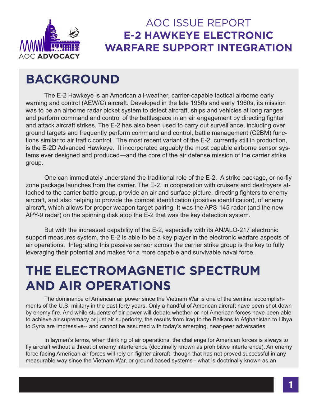 Background the Electromagnetic Spectrum and Air Operations