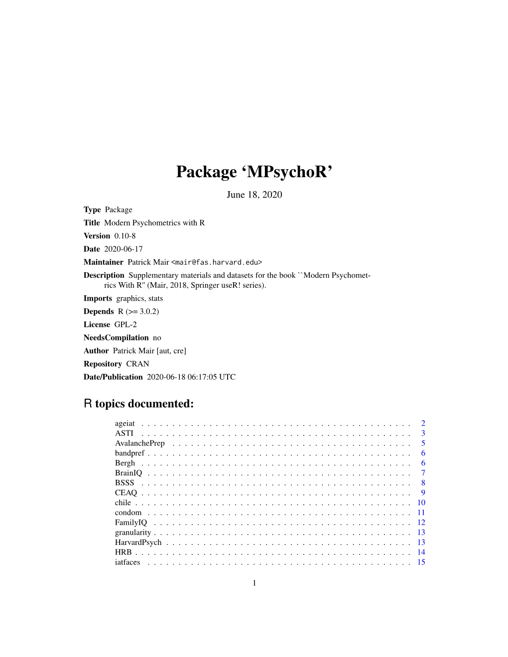 Package 'Mpsychor'