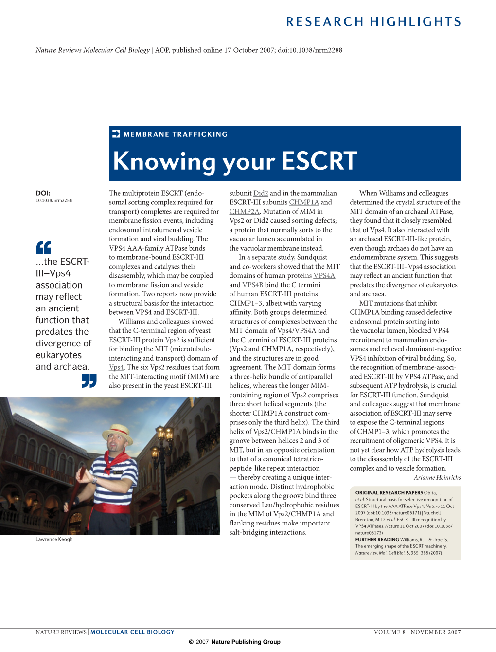 Knowing Your ESCRT