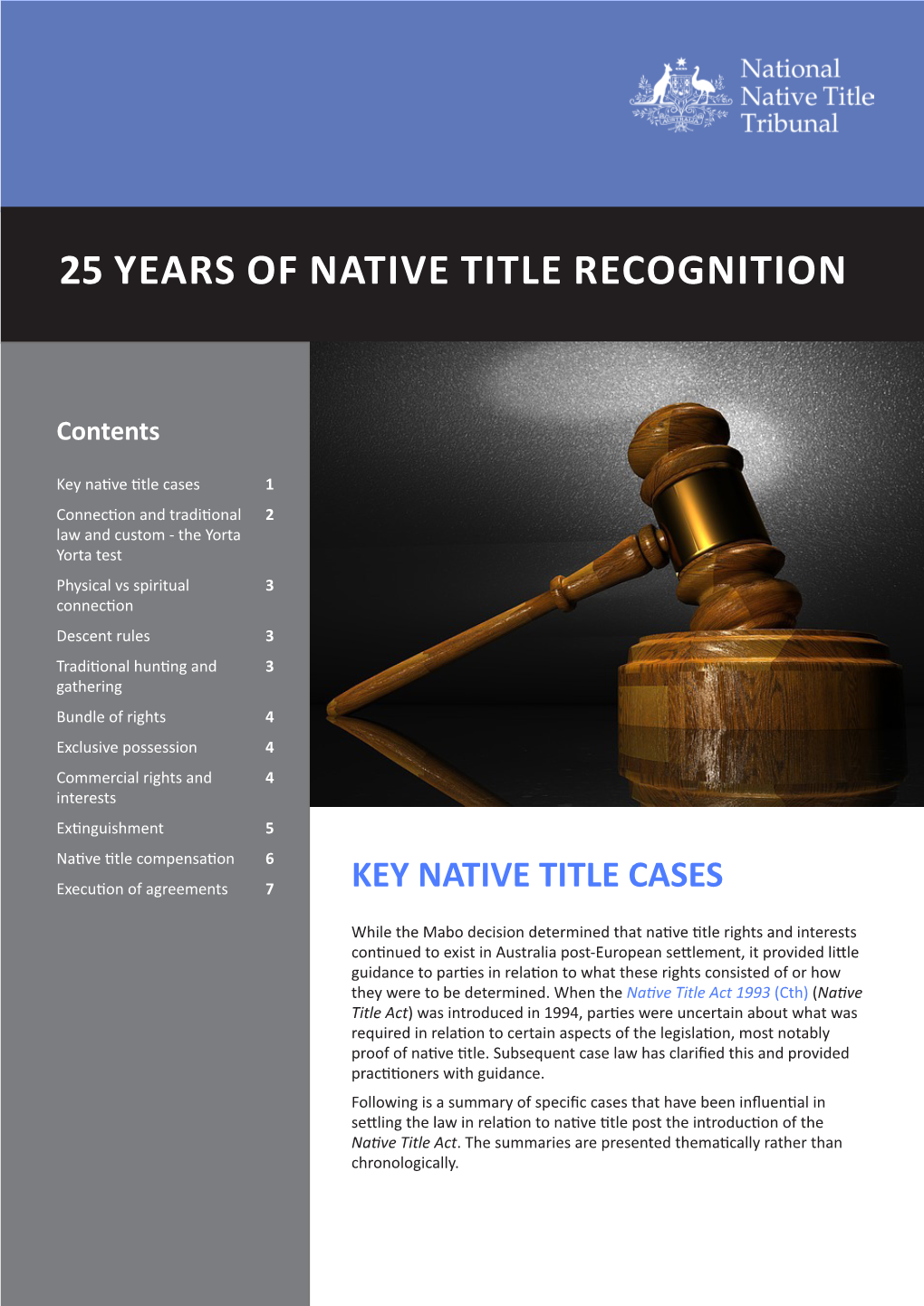 Key Native Title Cases