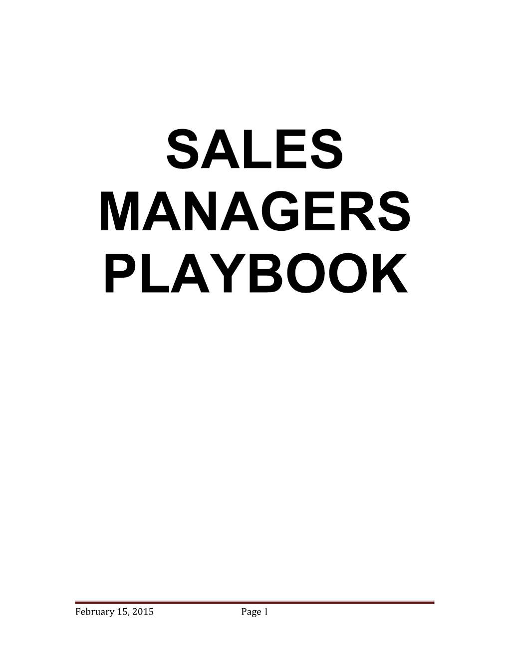 Managers Playbook