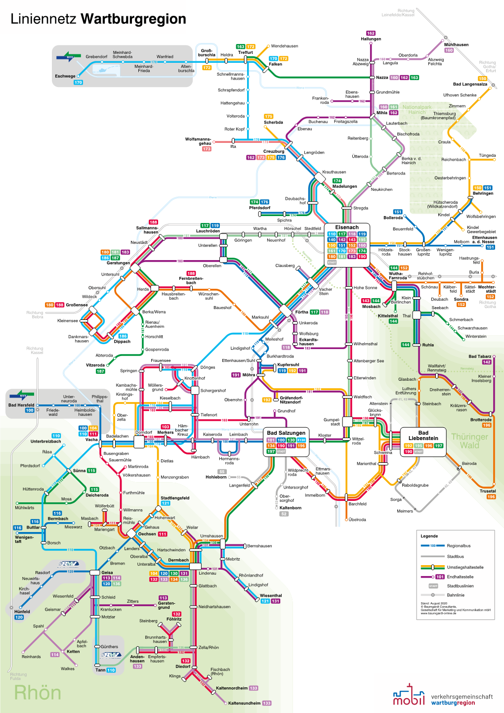 Liniennetzplan Wartburgregion