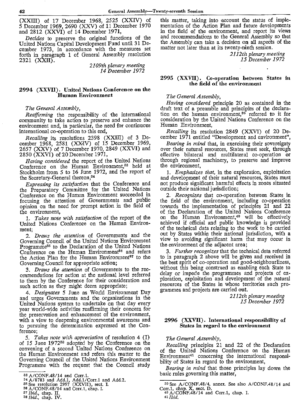 2I09th Plenary Meeting 14 December 1972 2995 (XXVII)