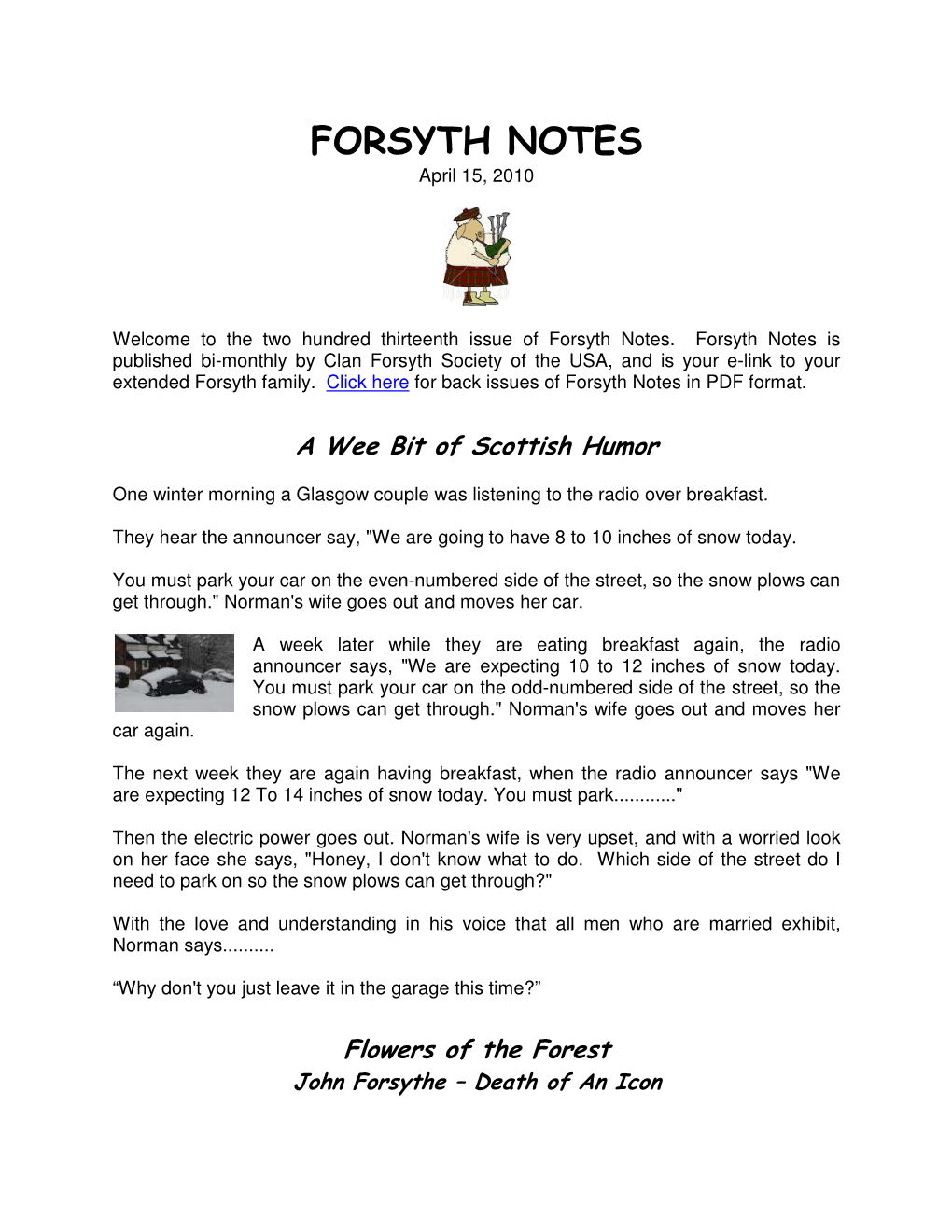 FORSYTH NOTES April 15, 2010