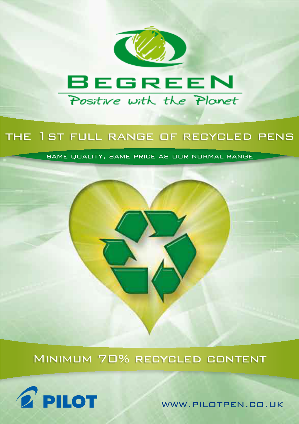 The 1St Full Range of Recycled Pens Same Quality, Same Price As Our Normal Range