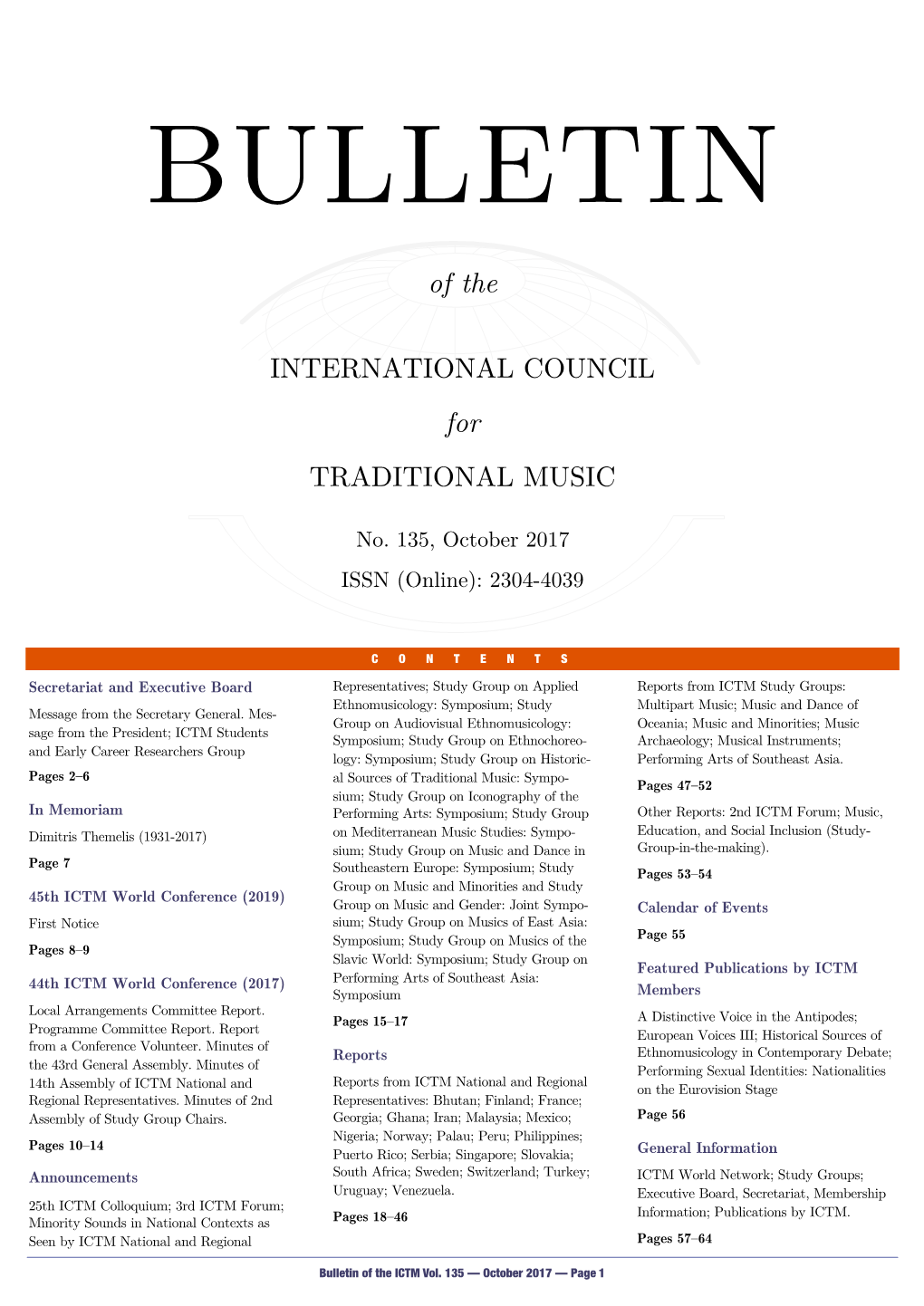 Bulletin of the ICTM Vol