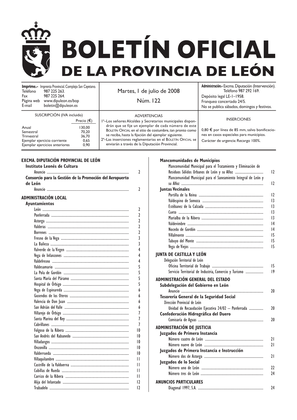 Boletín Oficial De La Provincia De León