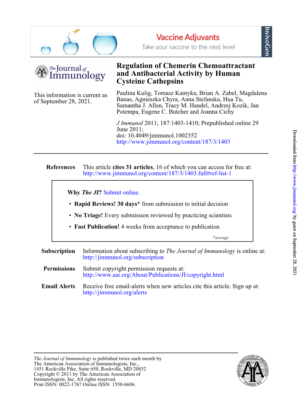 Cysteine Cathepsins and Antibacterial Activity by Human Regulation Of