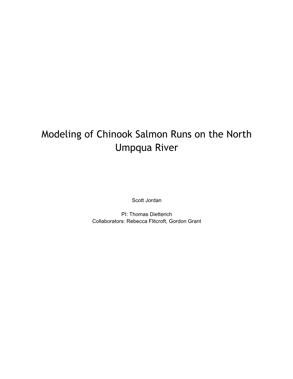 Modeling of Chinook Salmon Runs on the North Umpqua River