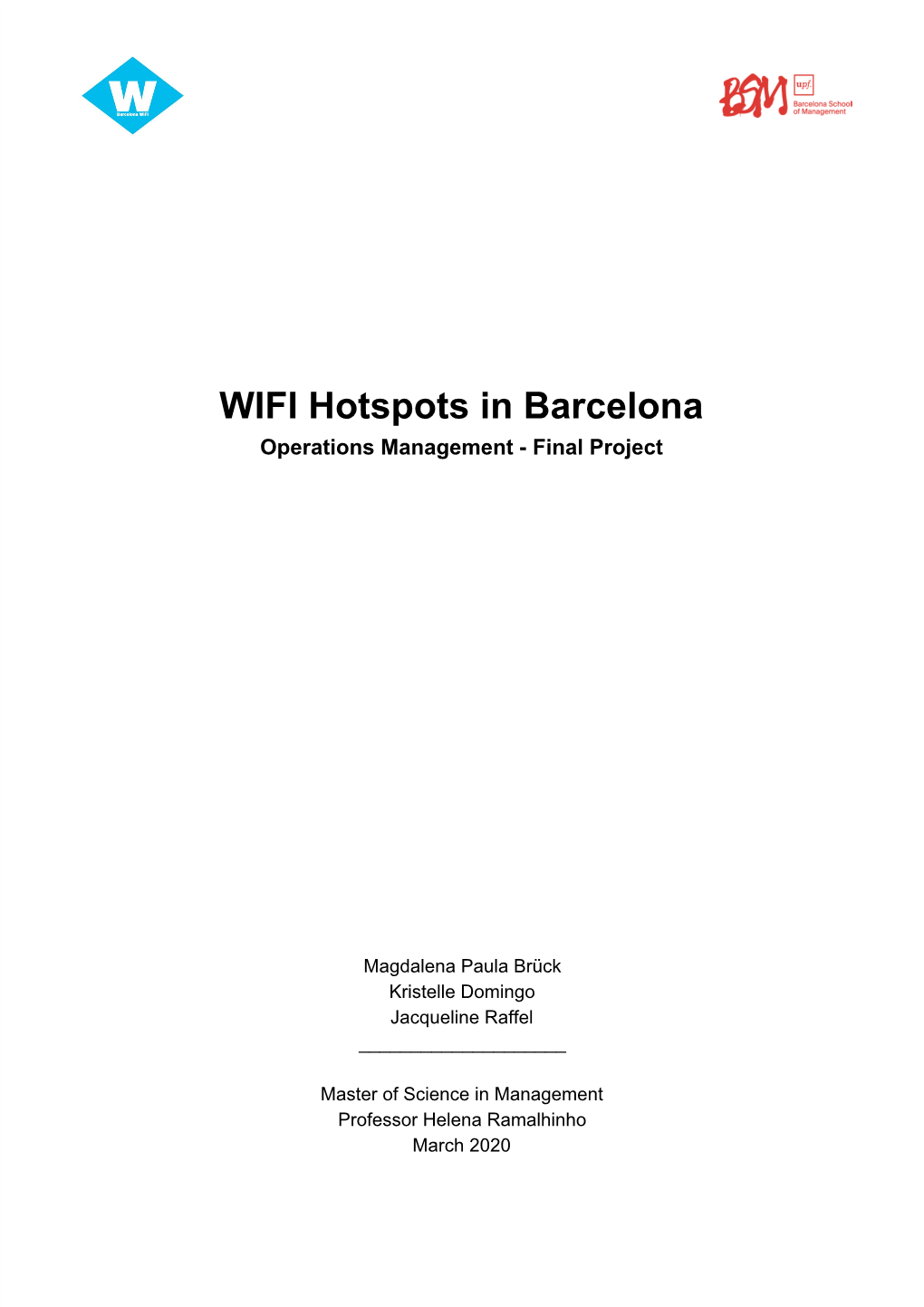 WIFI Hotspots in Barcelona Operations Management - Final Project