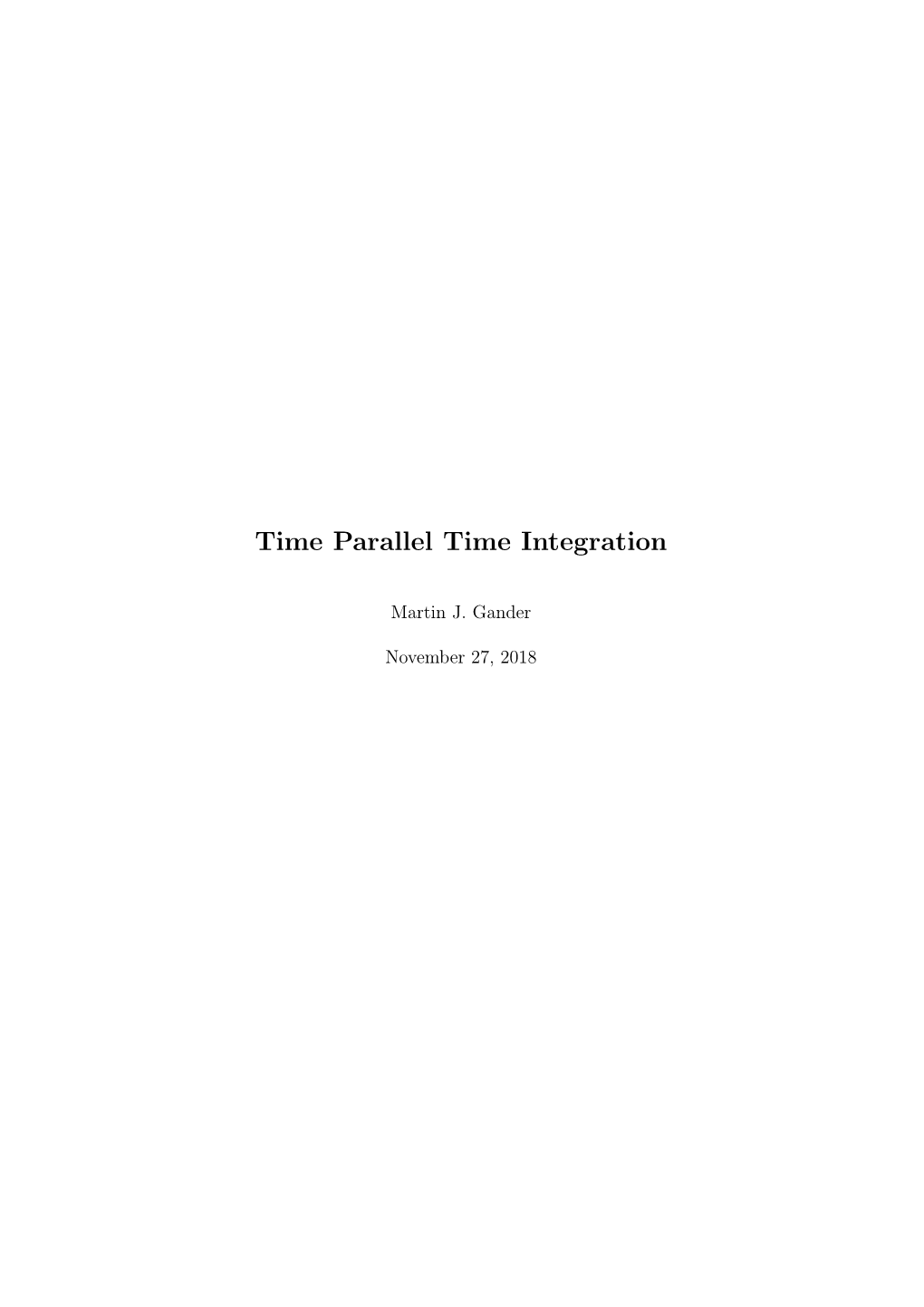 Time Parallel Time Integration