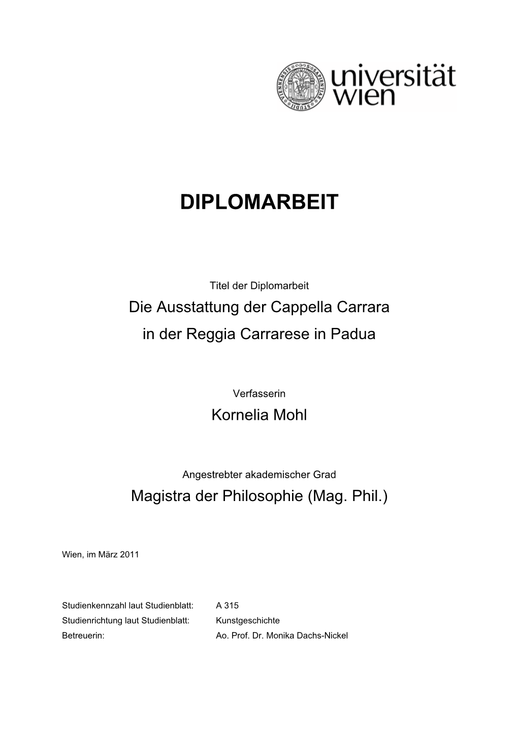 Diplomarbeit