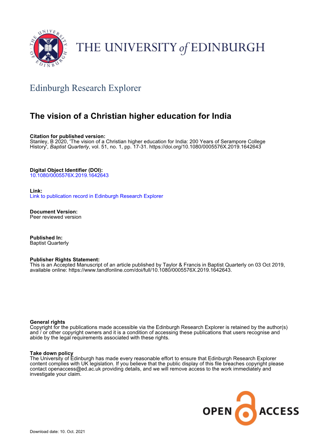 Edinburgh Research Explorer