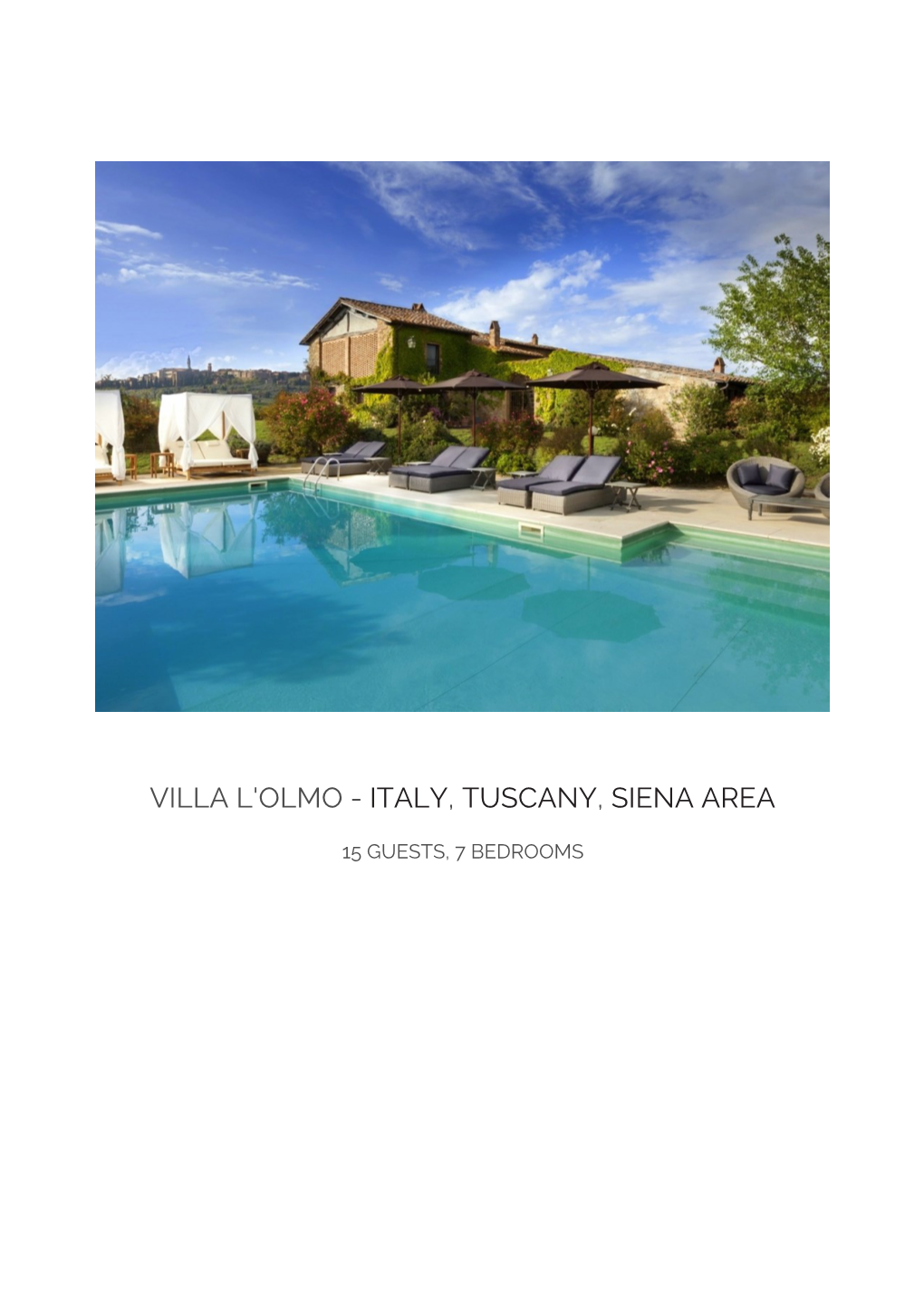 Villa L'olmo - Italy, Tuscany, Siena Area
