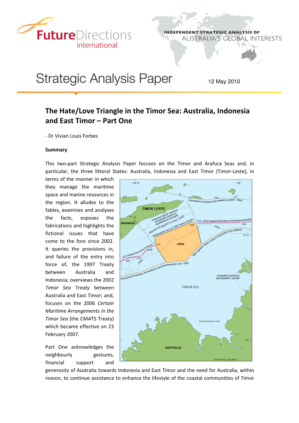 Australia, Indonesia and East Timor – Part One