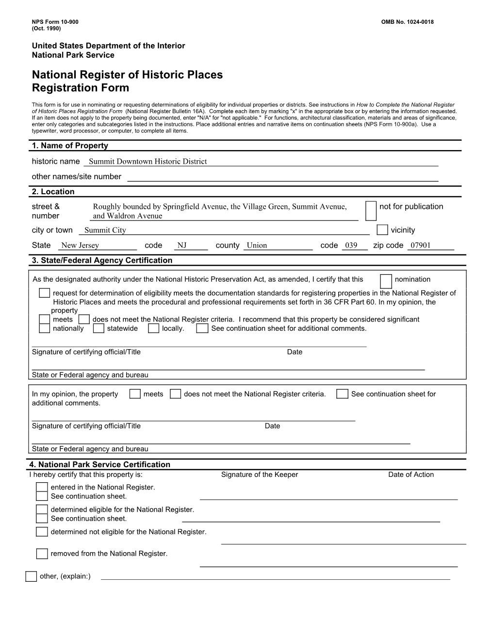 National Register of Historic Places Registration Form