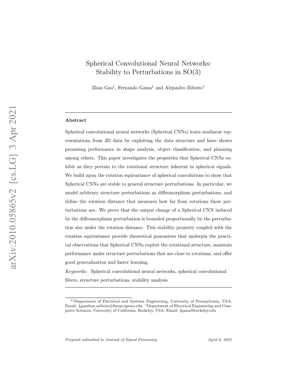 Spherical Convolutional Neural Networks: Stability to Perturbations in SO(3)