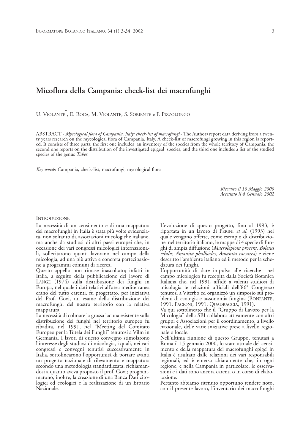 Check-List Dei Macrofunghi