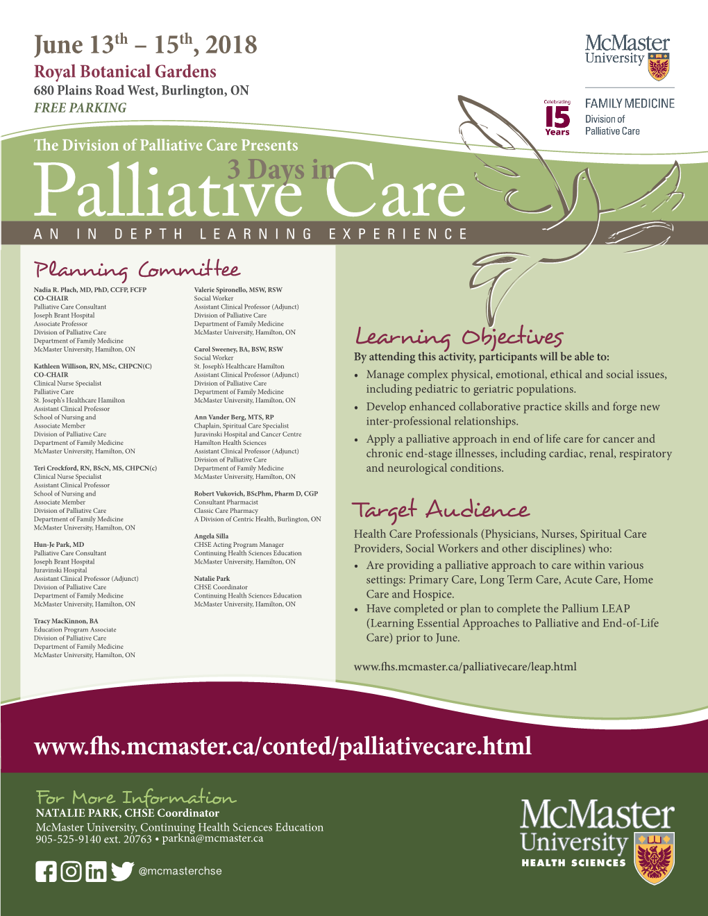 3 Days in Palliative Care - June 13Th – 15Th, 2018 $495 *Space Is Limited* Dr