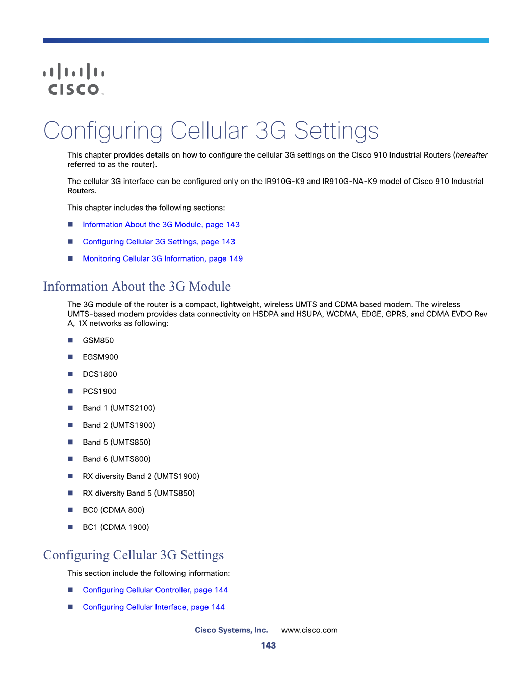 Configuring Cellular 3G Settings