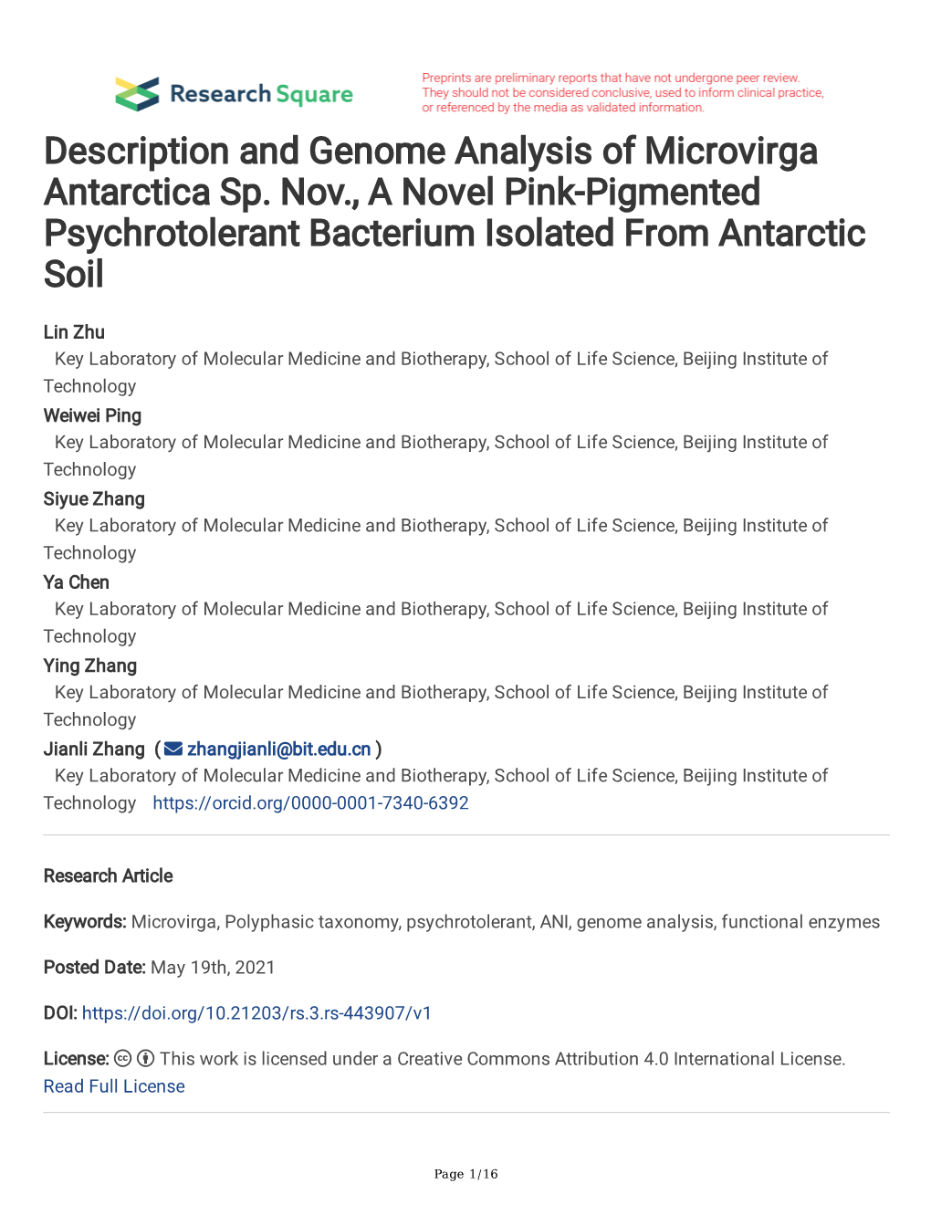 Description and Genome Analysis of Microvirga Antarctica Sp. Nov., a Novel Pink-Pigmented Psychrotolerant Bacterium Isolated from Antarctic Soil