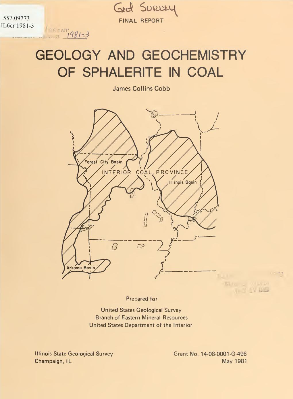 Geology and Geochemistry of Sphalerite in Coal