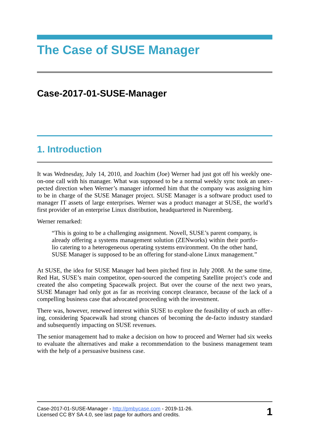 The Case of SUSE Manager