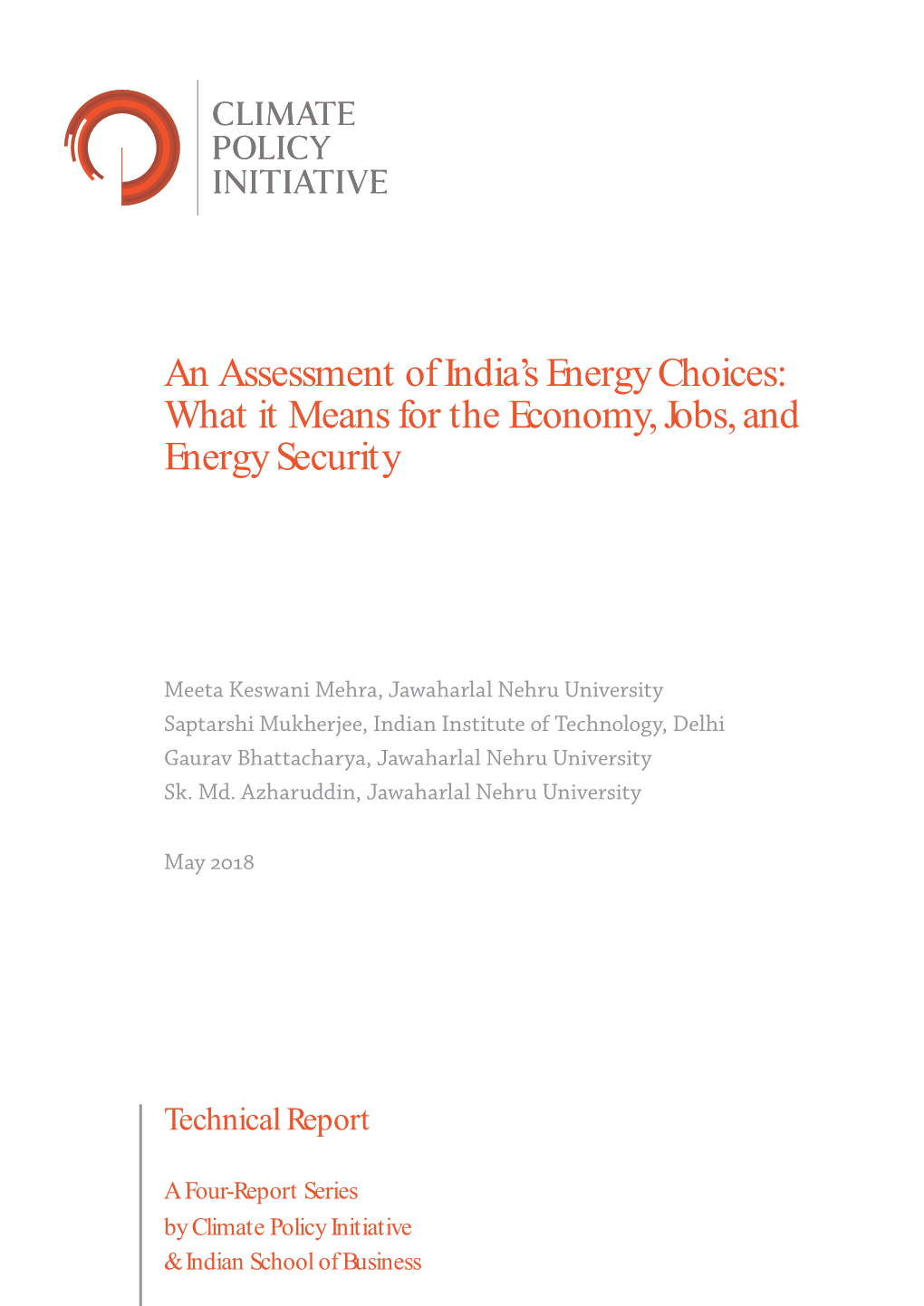 An Assessment of India's Energy Choices: What It Means for the Economy, Jobs, and Energy Security