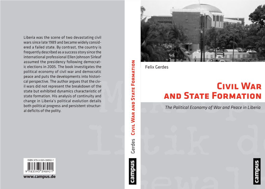 Civil War and State Formation and State Gerdes Civil War