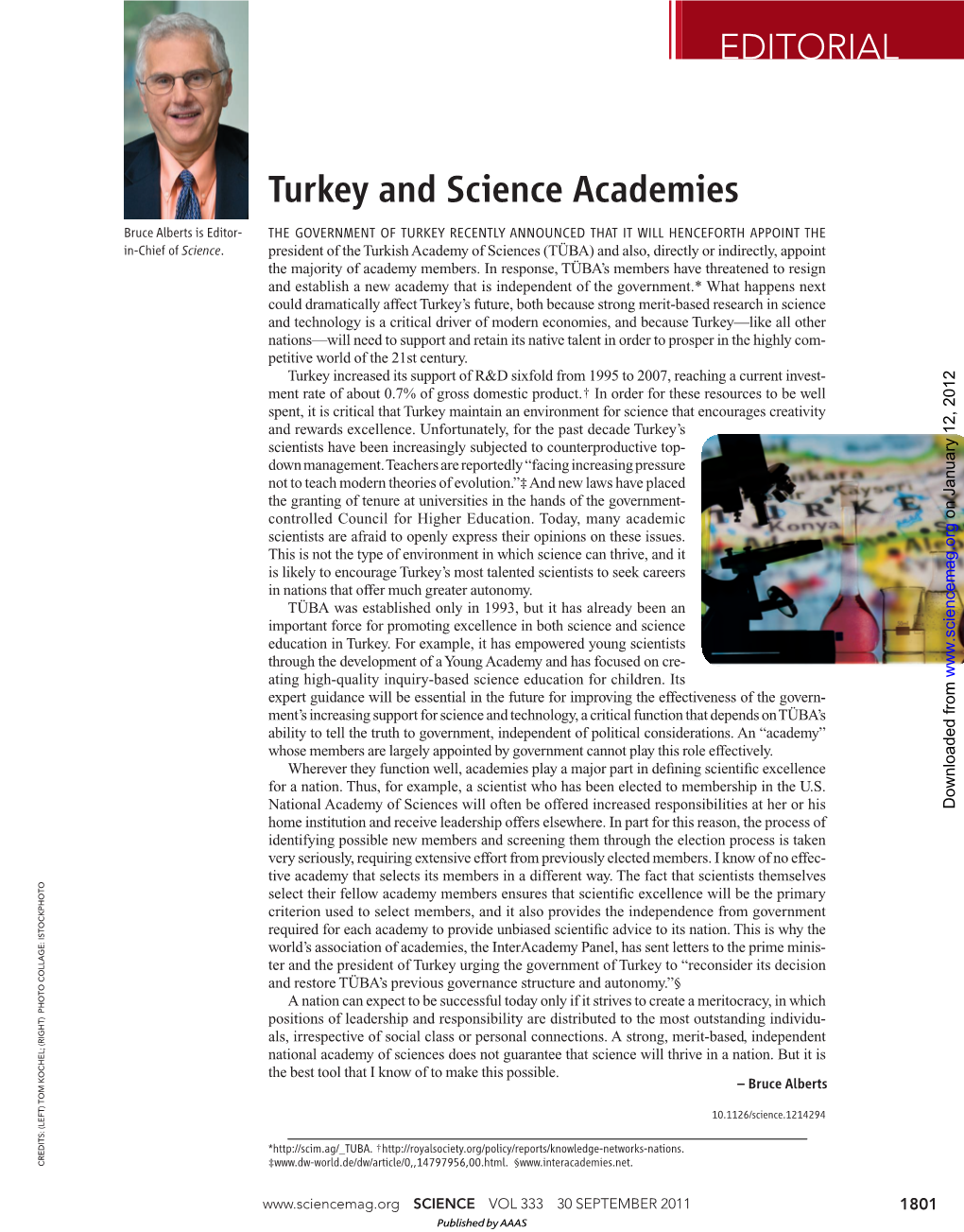 Turkey and Science Academies