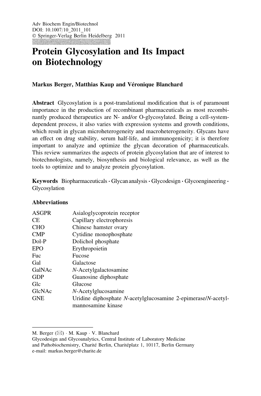 Protein Glycosylation and Its Impact on Biotechnology